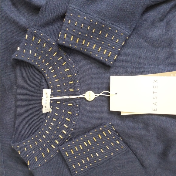 2x 👯‍♀️Host Pick⚡️ Eastex (UK Brand) Beaded Neck Jumper - Picture 8 of 8